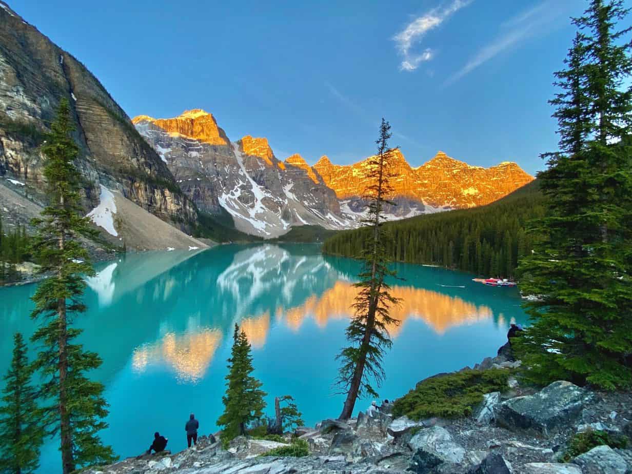 Planning a trip to Banff, sunrise at Moraine Lake