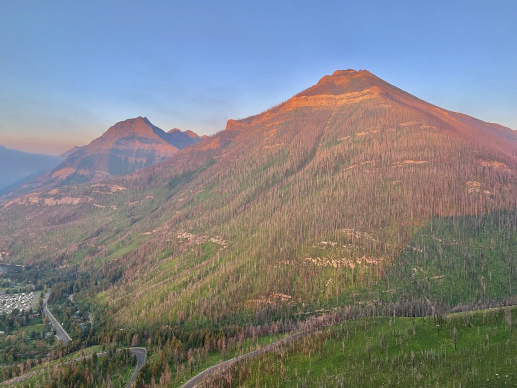 Mount Alderson & Bertha Peak at sunrise at Bear's Hump - Waterton Lakes National Park