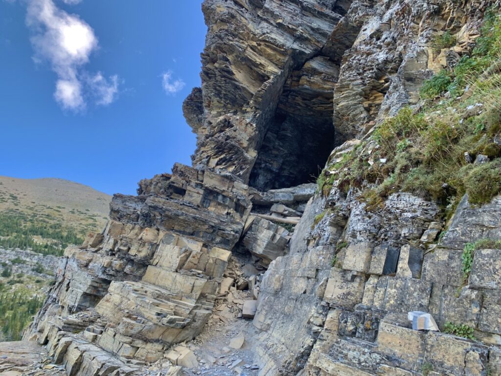 Cave at Crypt Lake hike - Waterton Lakes National Park