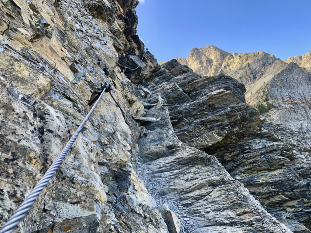 cables at Crypt Lake hike - Waterton Lakes National Park