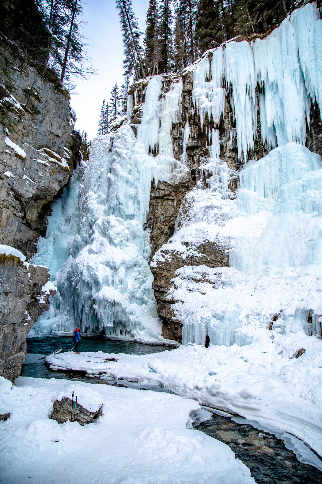 Johnston Canyon Hike in winter