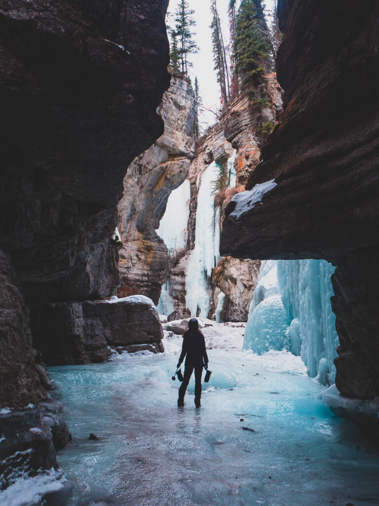 Maligne Canyon ice walk - Things to do in Banff in winter