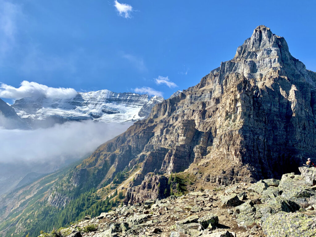 Plain of 6 glaciers and Devils Thumb summit, Banff scrambles