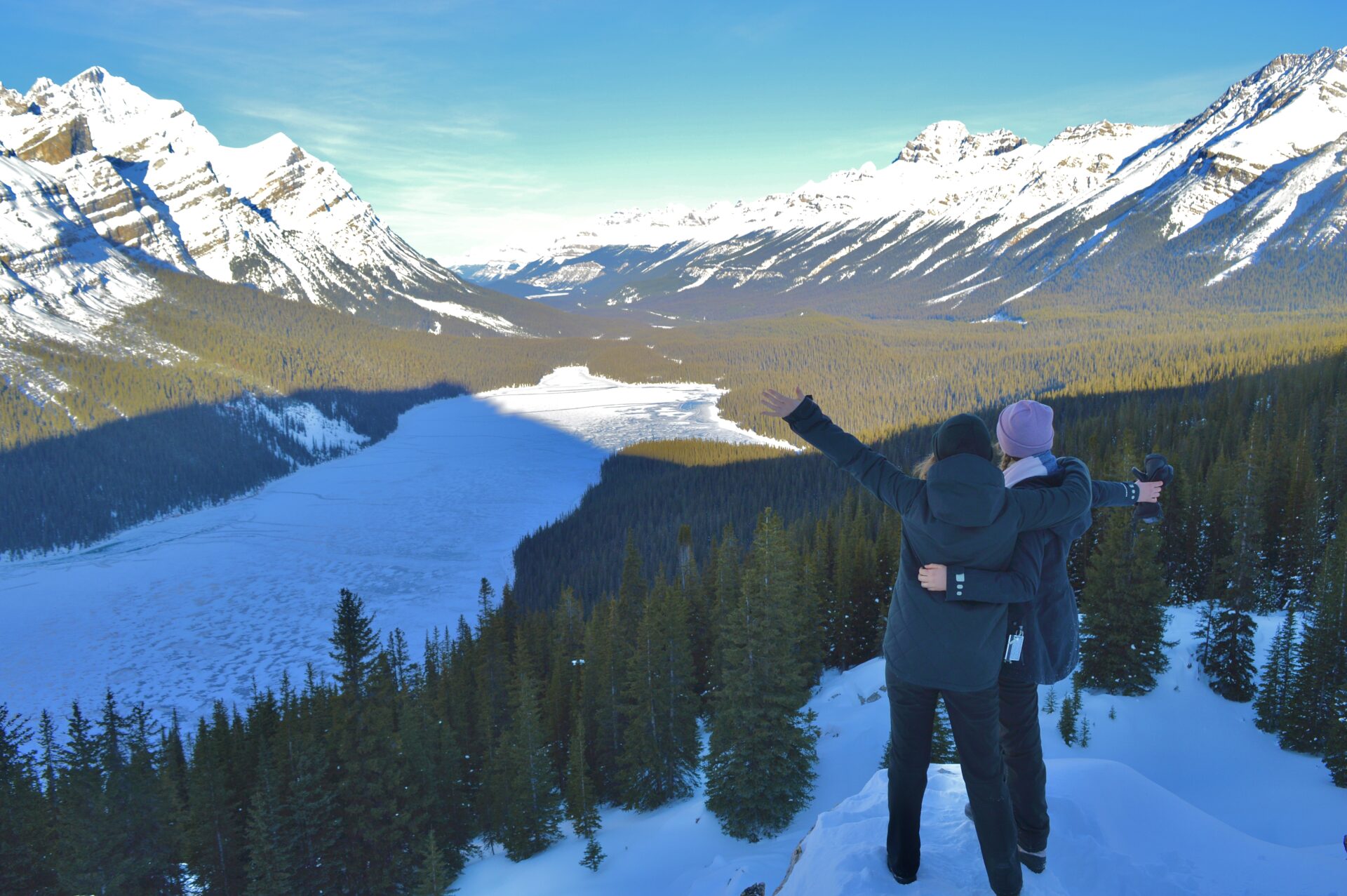 Peyto Lake in winter, Icefields Parkway 