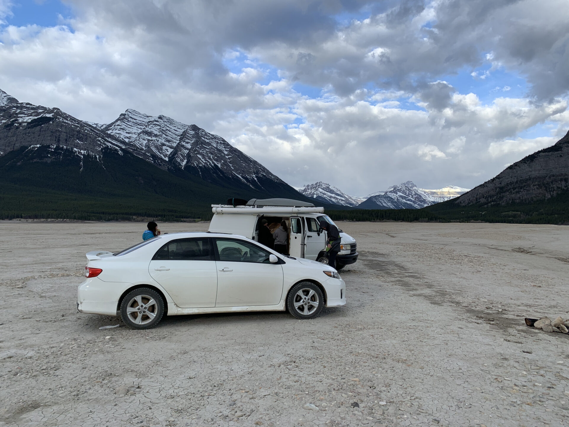 Camping at Abraham Lake, just off the Icefields Parkway