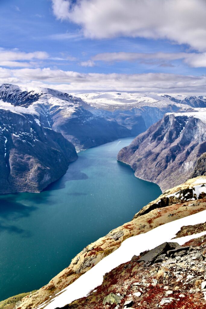 The Aurlandsfjord of the Sognefjord from Prest