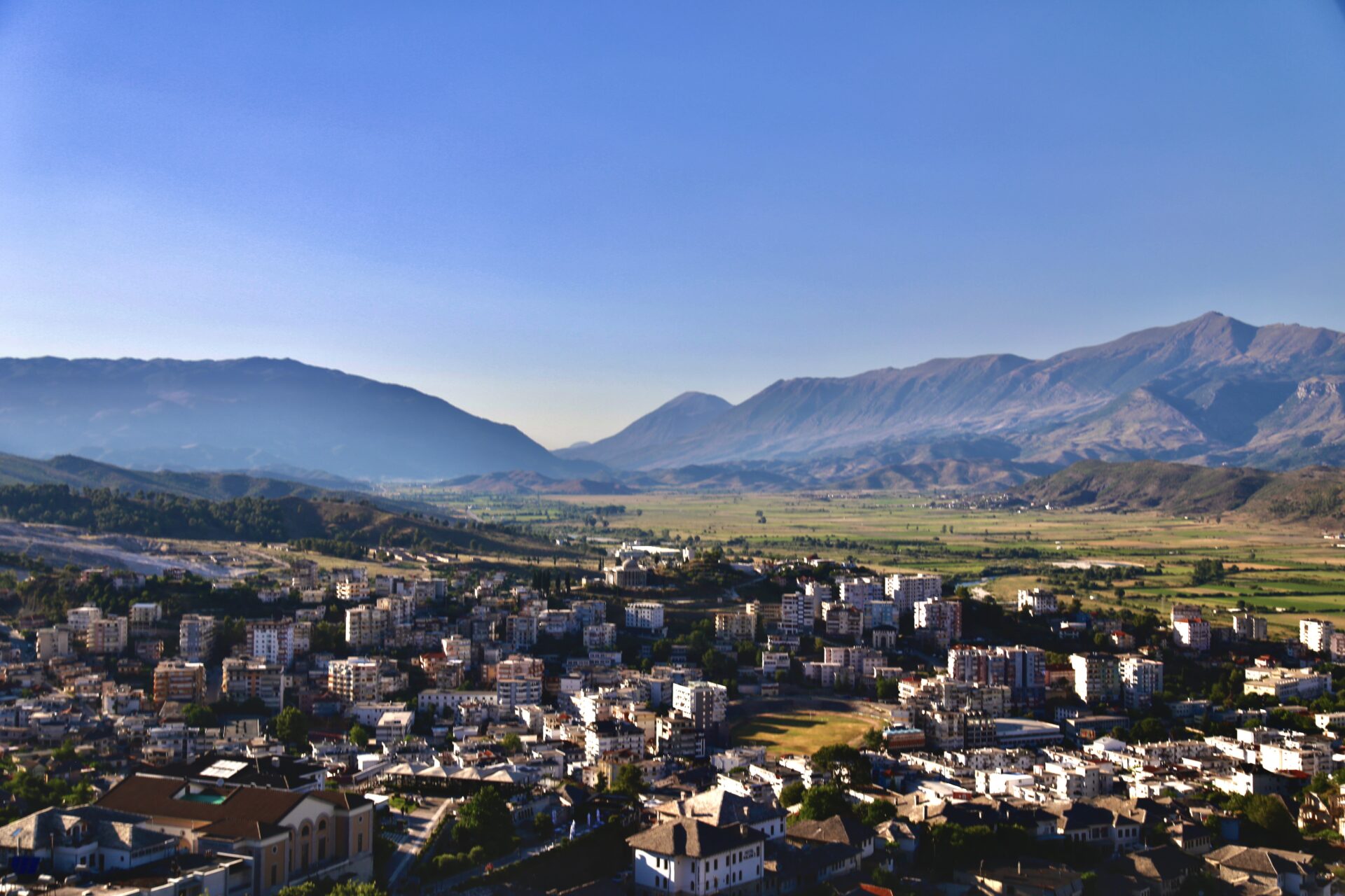 View overlooking Gjirokaster from the castle 