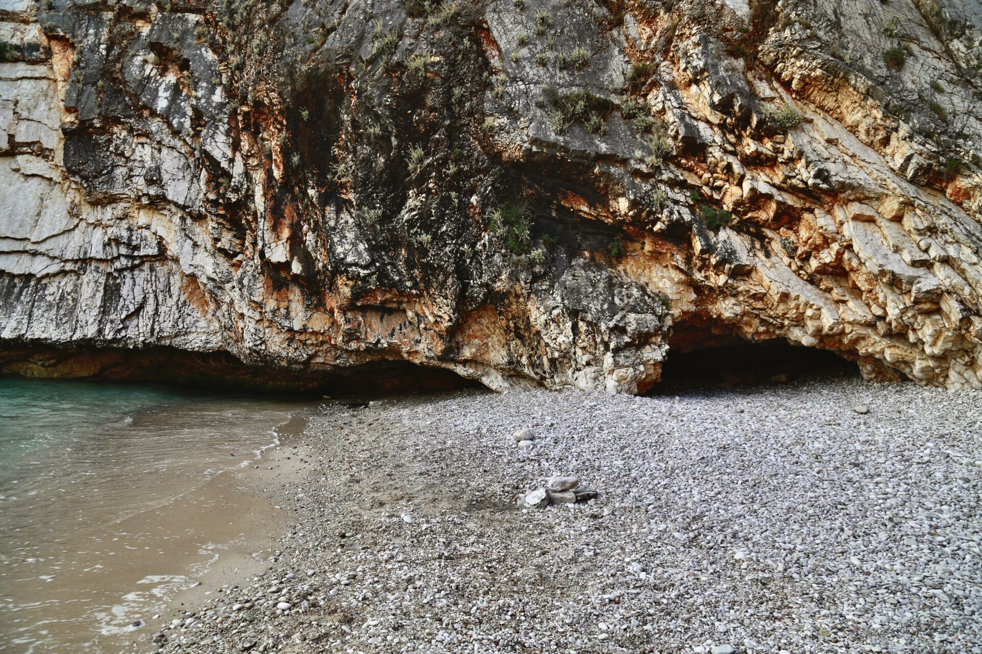 Caves at Filikuri beach, Albania