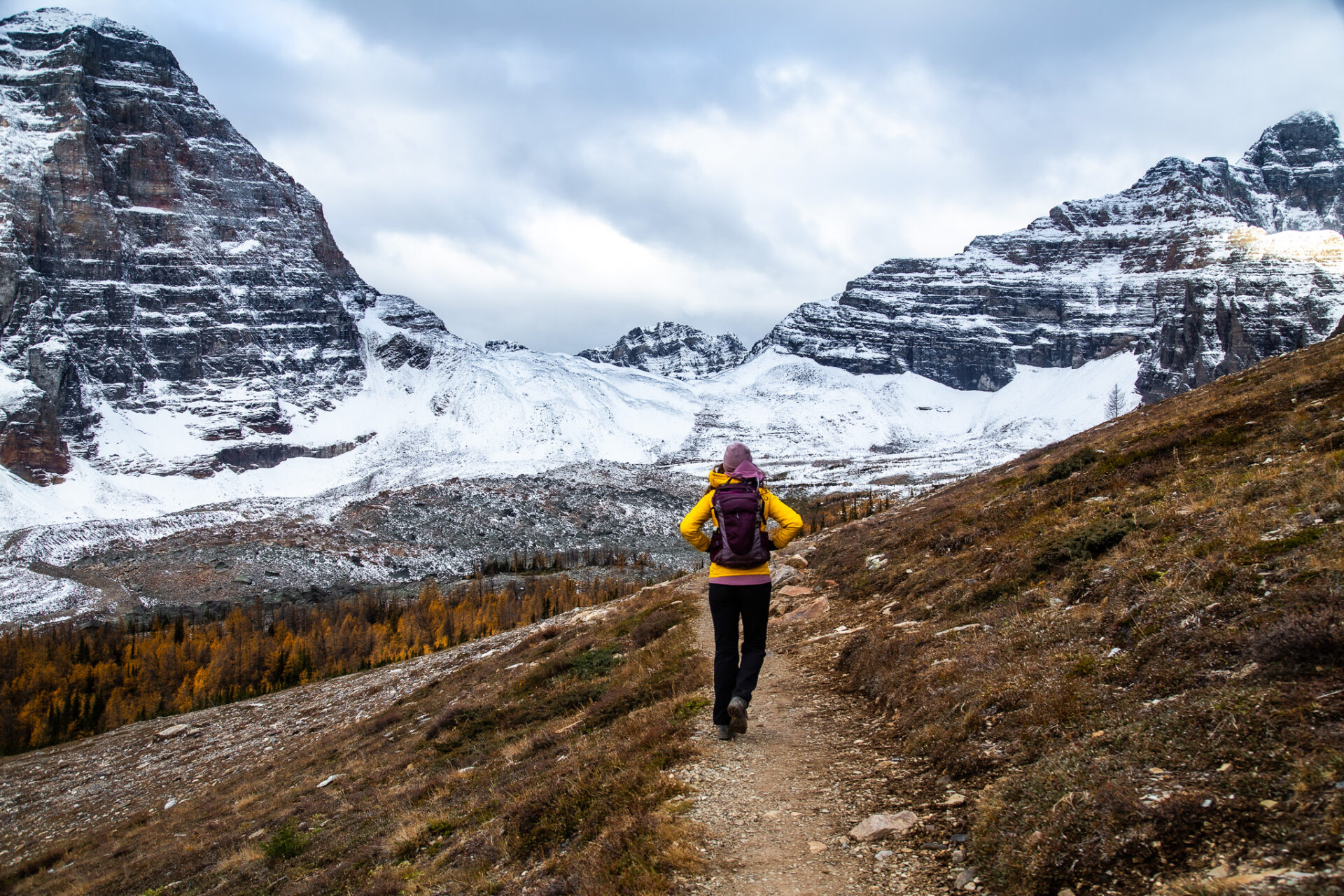 Lake Louise hikes (hard) - Wenkchemna Pass via Eiffel Lake trail 