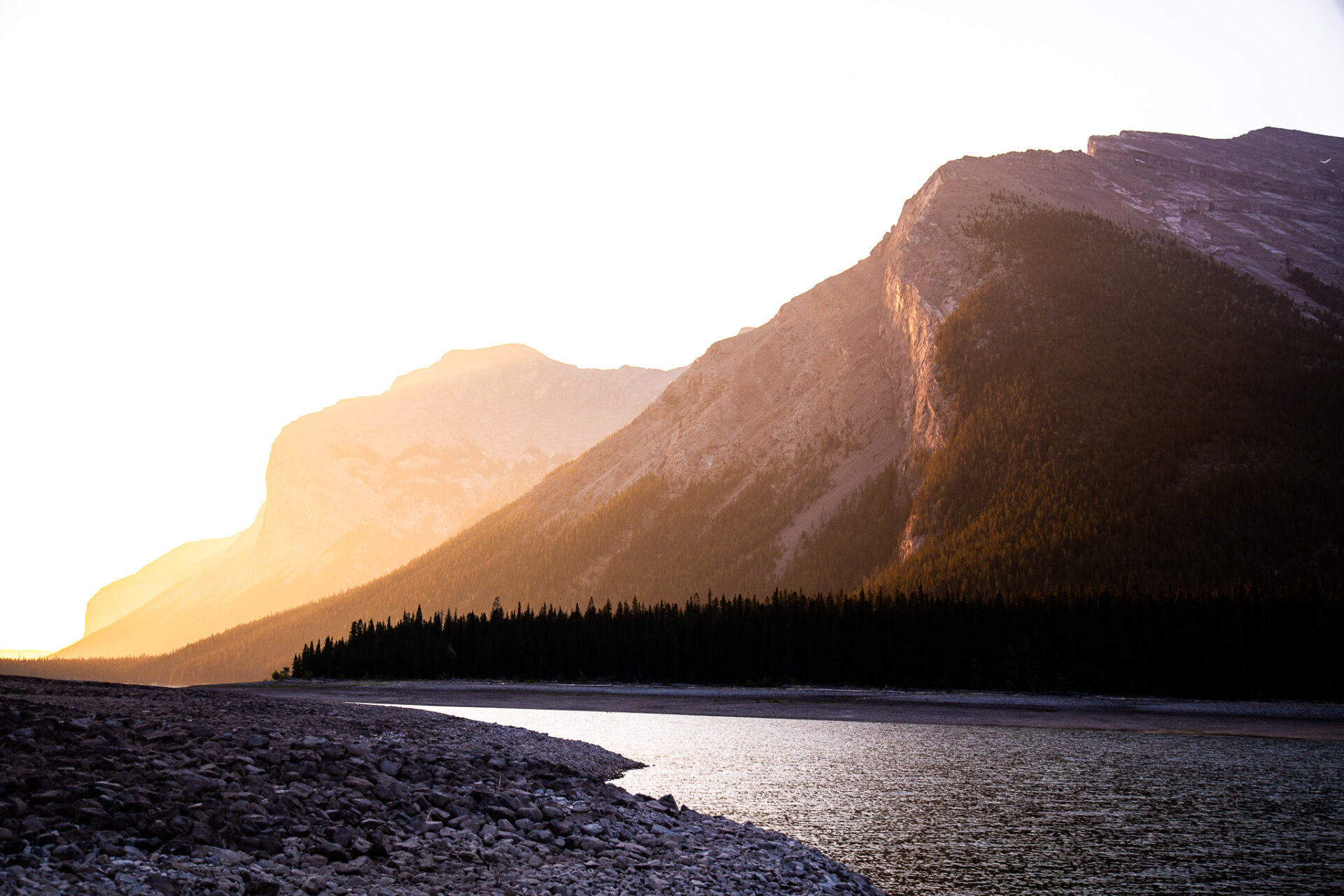 Sunrise at Lake Mineewanka, Banff