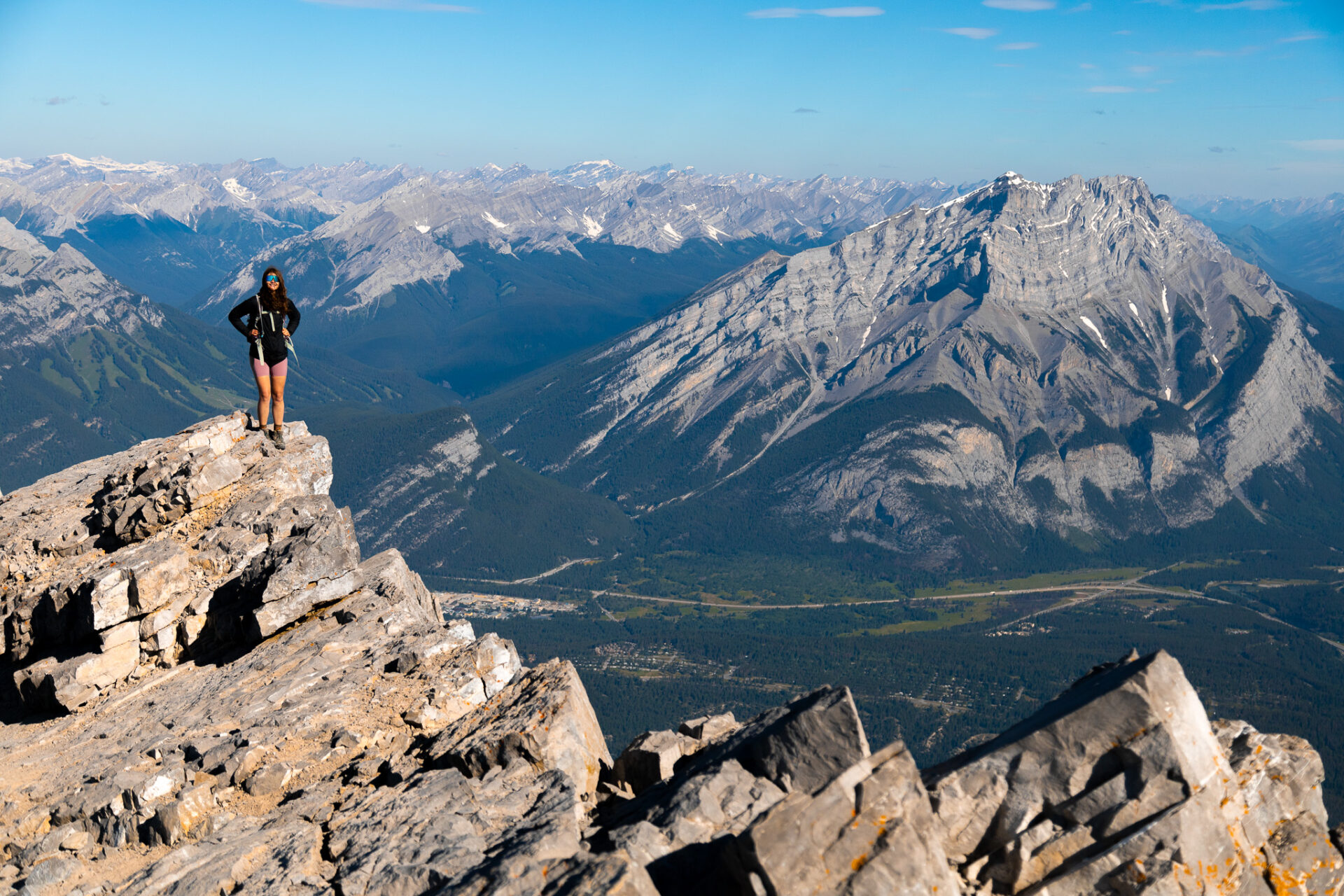 Mount Rundle summit overlooking Cascade Mountain 