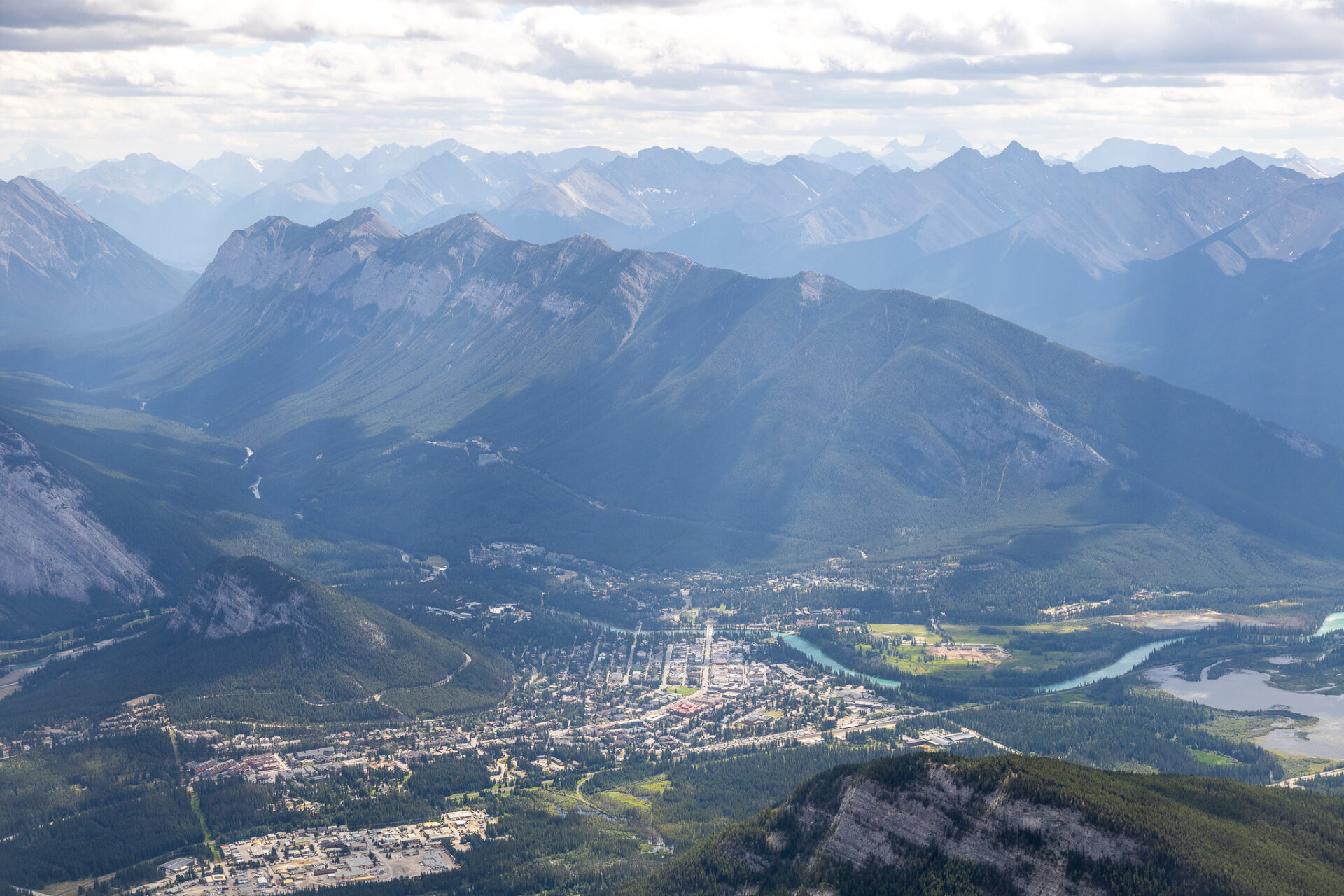 Town of Banff from Cascade summit - Scramble guide 