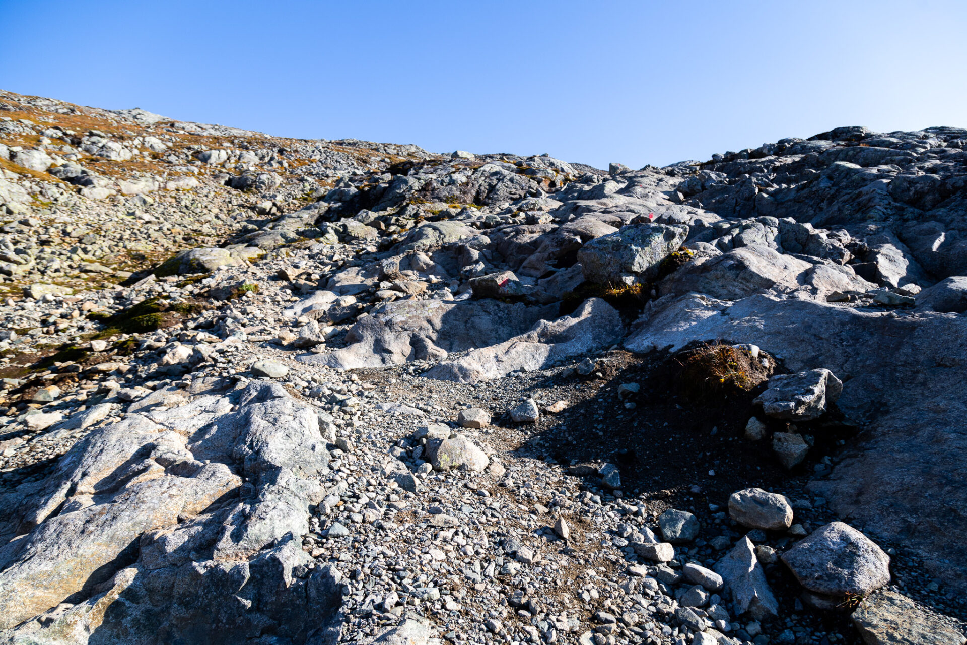 Rocky terrain on the Bitihorn hike