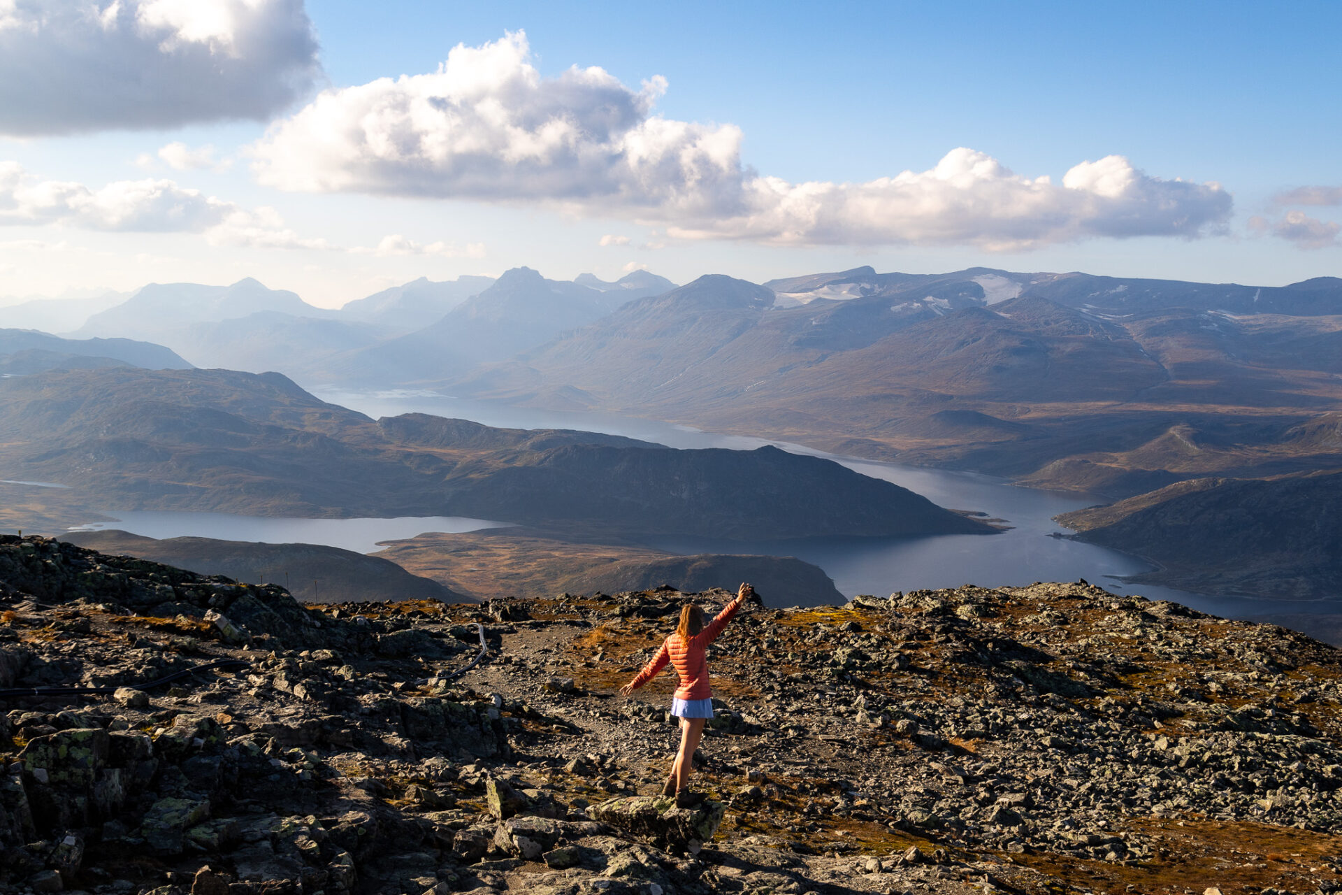 Bitihorn summit overlooking Bygdin Lake and Olefjorden