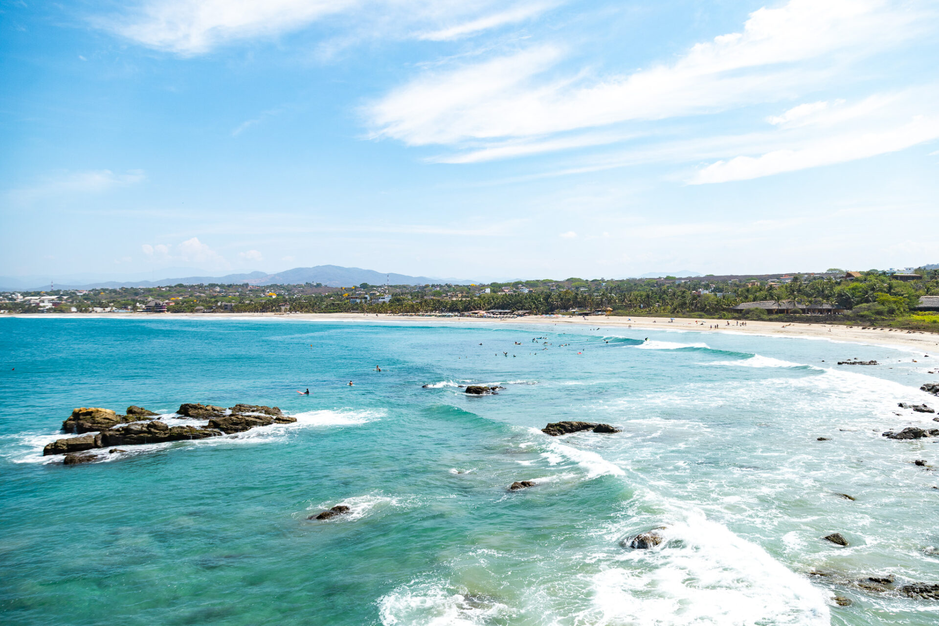 Zicatela Beach from above - Puerto Escondido coastal trail