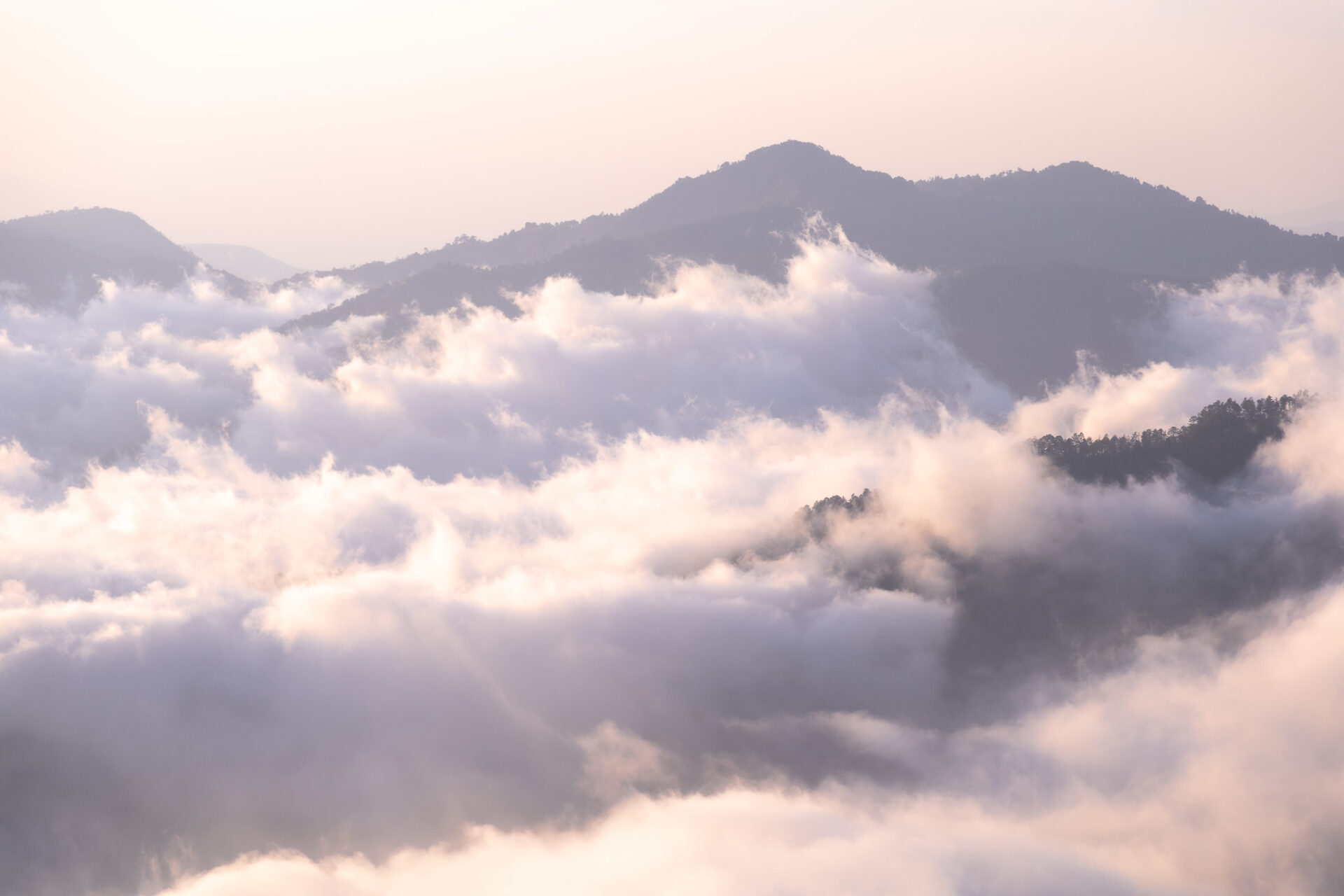 San Jose del Pacifico cloud inversion at sunset