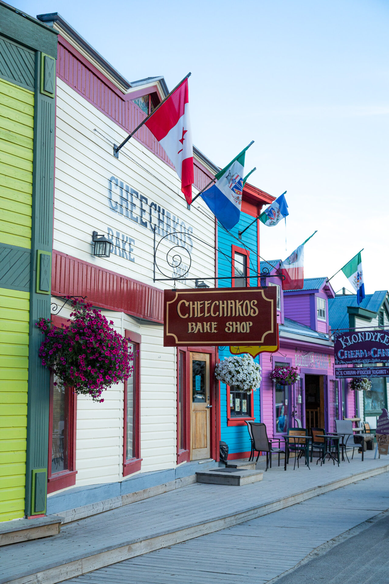 Dawson City, Yukon. Colourful buildings Dawson City 