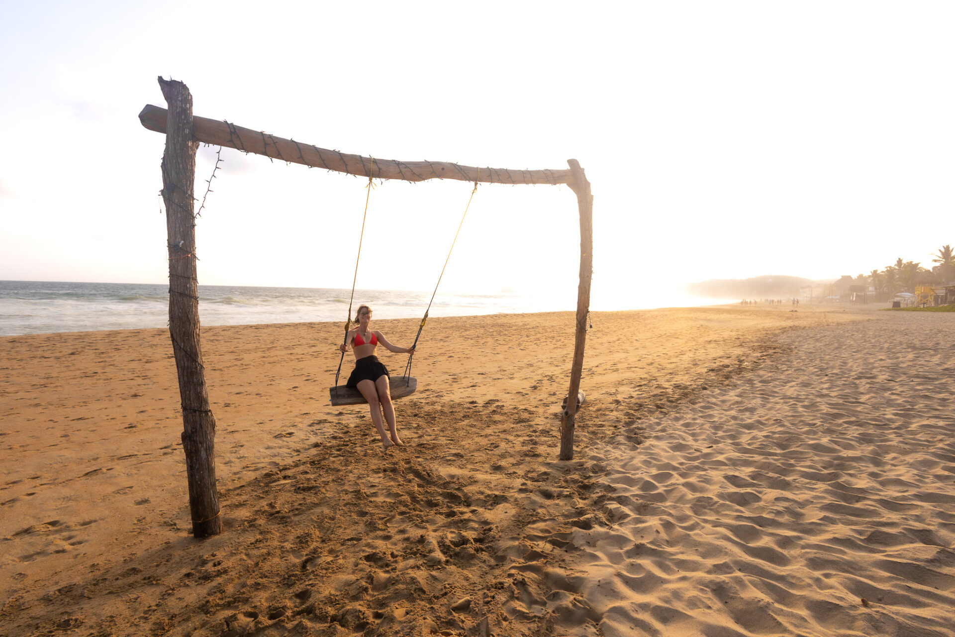 Beach swing in Zipolite, Oaxaca Coast sunset spots 